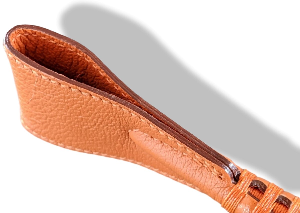 Hermes Orange Goatskin Leather and Wood Horse CROP, BNIB! - poupishop