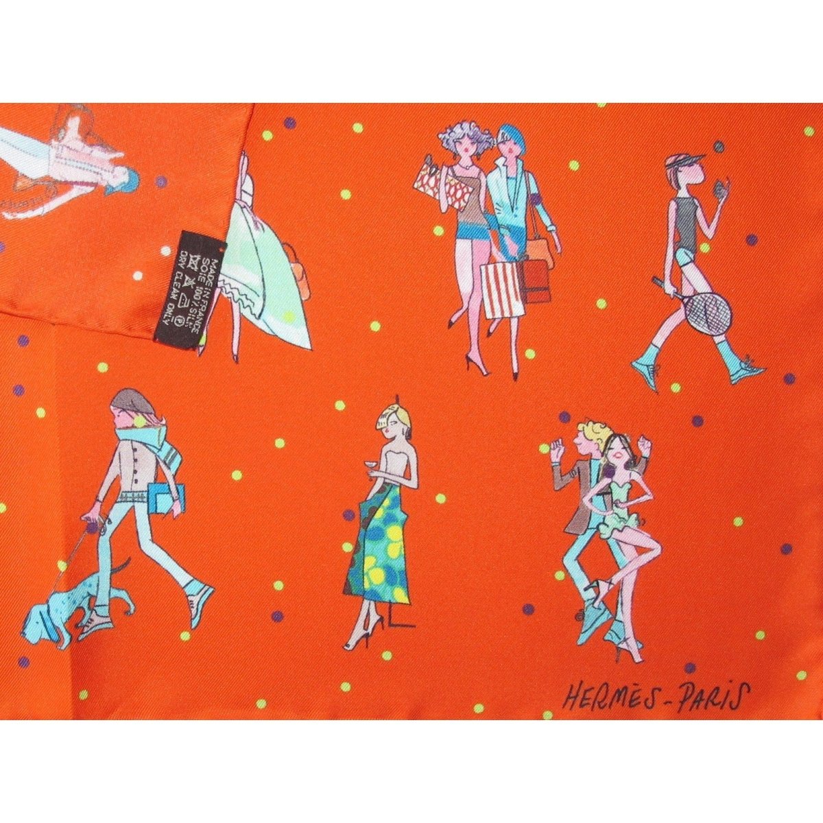 Hermes Orange Les Parisiennes de Kiraz by Edmond Kiraz (Iranian artist) Gavroche 42cm, New! - poupishop