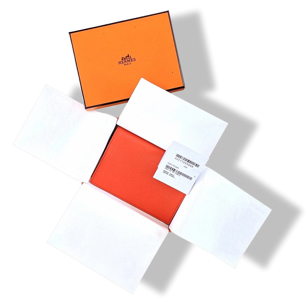 Hermes Orange Poppy Mysore Goatskin AGENDA SIMPLE GM COVER 1 PIN, BNWTIB! - poupishop