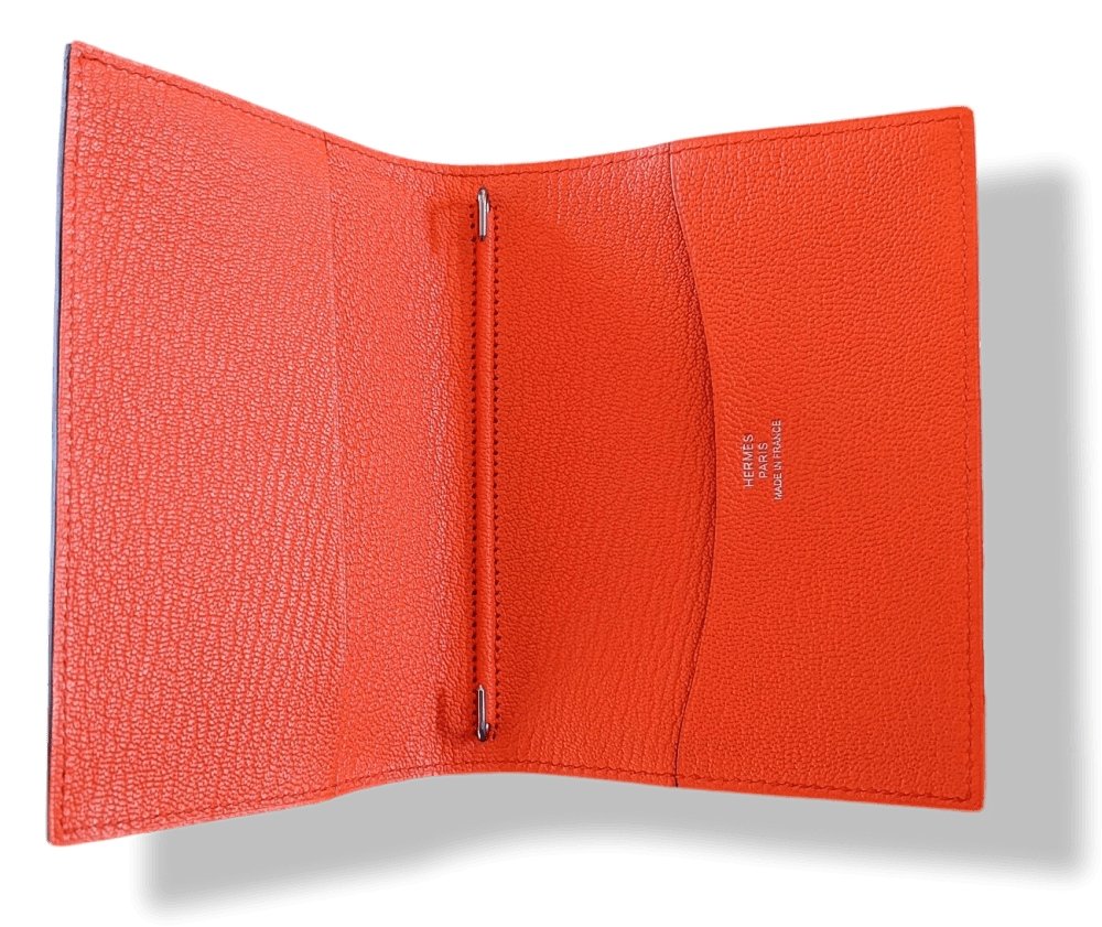 Hermes Orange Poppy Mysore Goatskin AGENDA SIMPLE GM COVER 1 PIN, BNWTIB! - poupishop