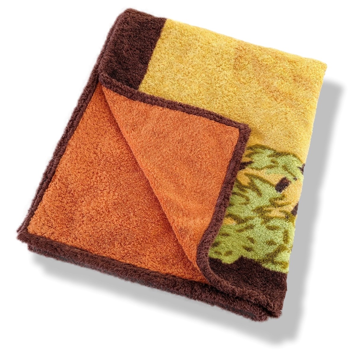 Hermes Orange/Brown LES GUEPARDS by Robert Dallet Tapis de Plage Terry Beach Towel 150 x 90cm cm - poupishop