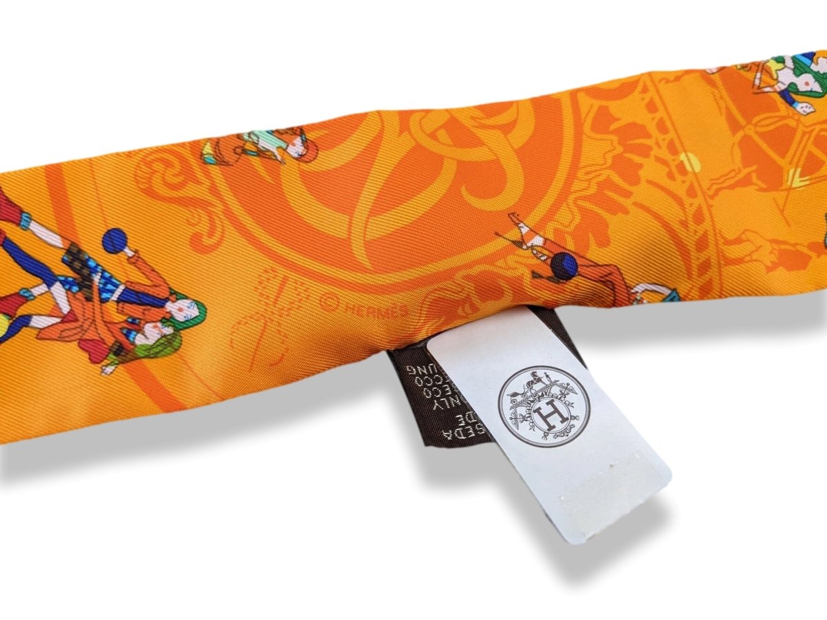 Hermes Orange/Turquoise EX LIBRIS LES PARISIENNES Twilly, BNWTIB! - poupishop