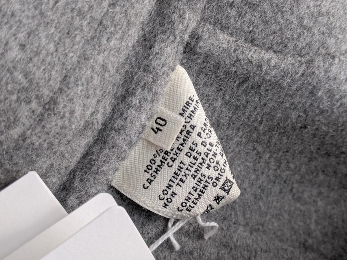 Hermes Pale Grey 100% Cashmere Double Face Belted Pea Coat CABAN CEINTURE Sz40, BNWT! - poupishop