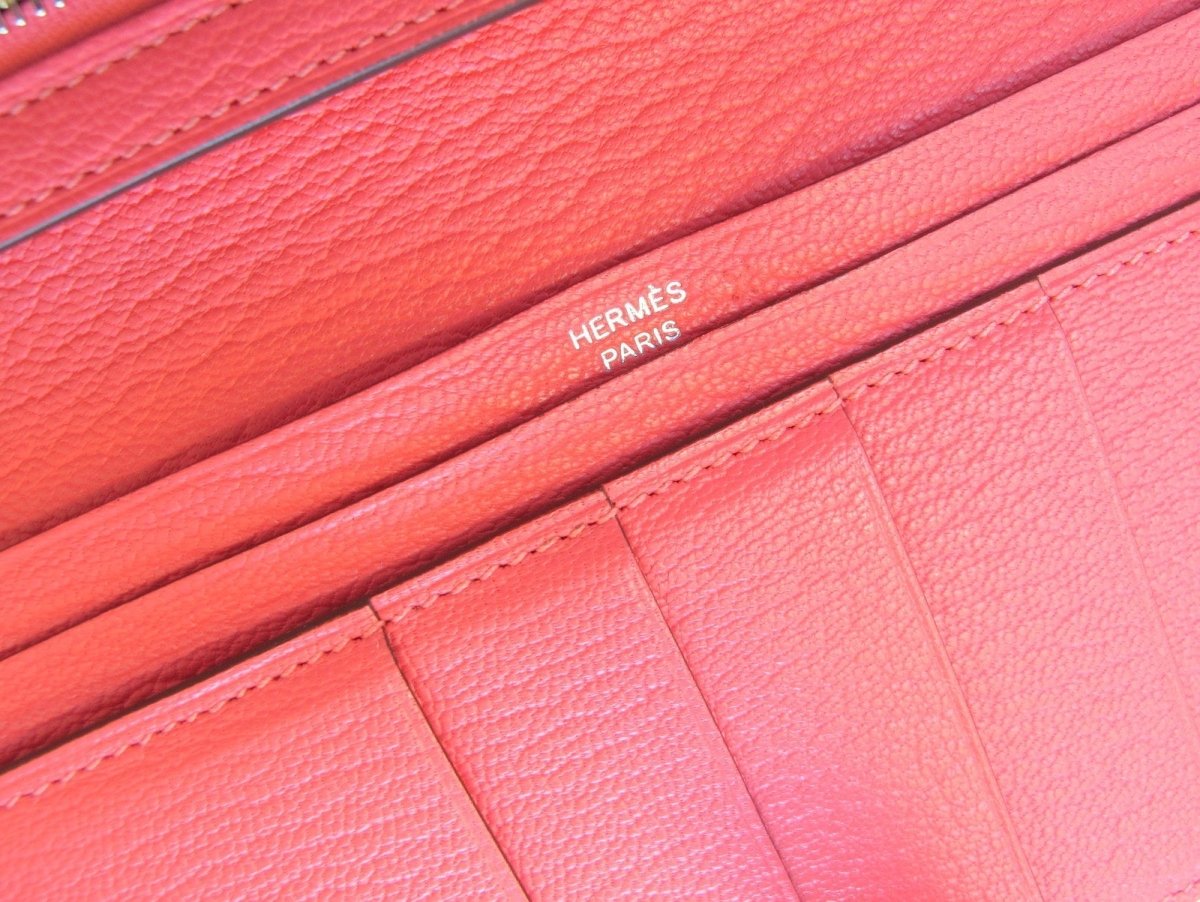 Hermes Palladium Rose Azalee Azalea Bearn Bifold Wallet, New! - poupishop