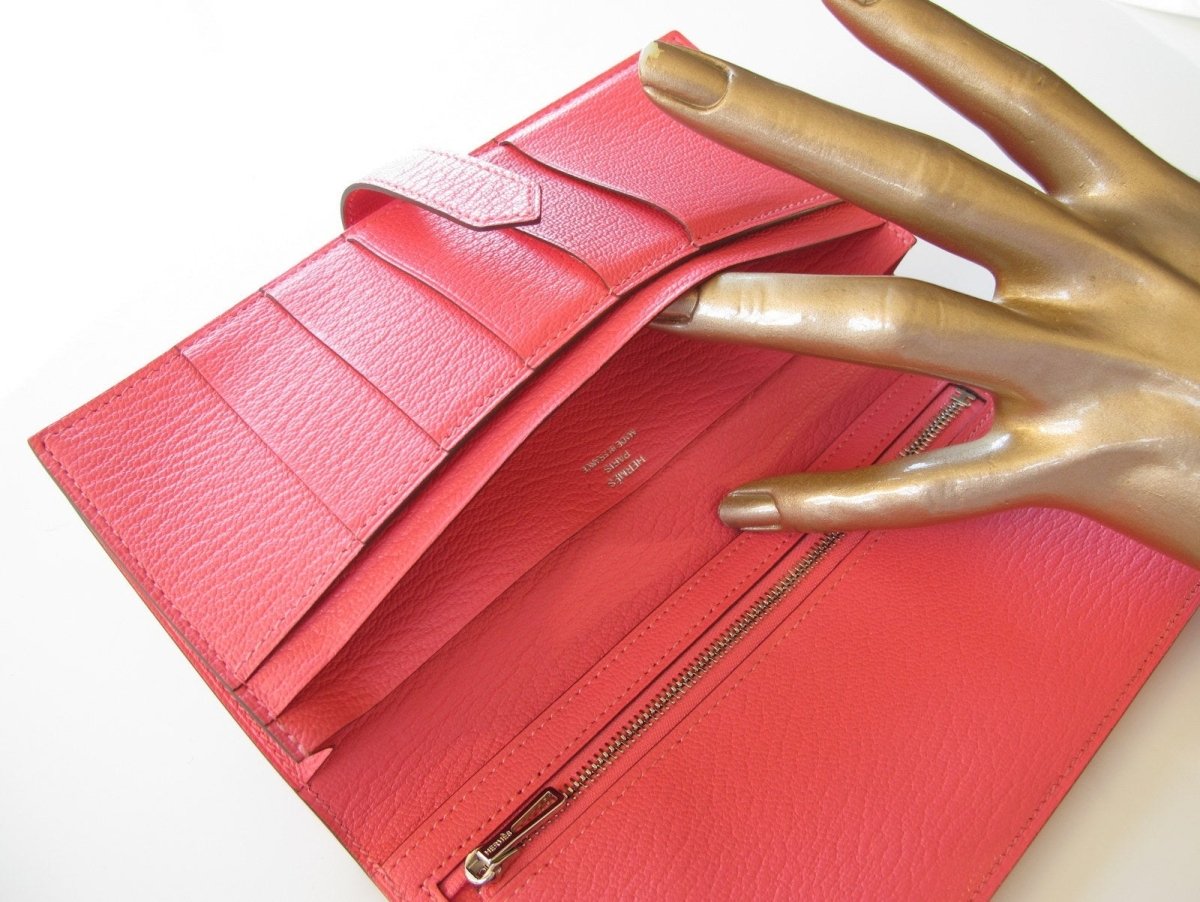 Hermes Palladium Rose Azalee Azalea Bearn Bifold Wallet, New! - poupishop