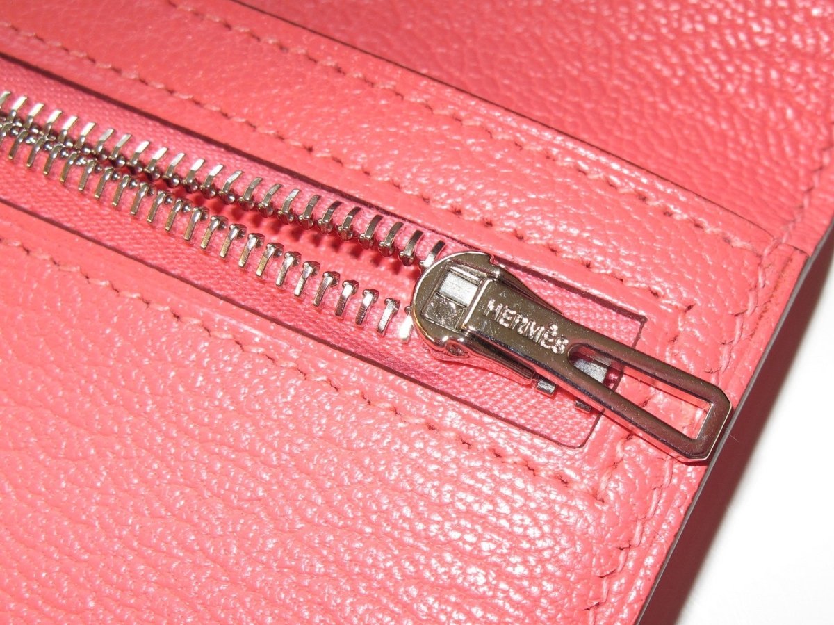 Hermes Palladium Rose Azalee Azalea Bearn Bifold Wallet, New! - poupishop