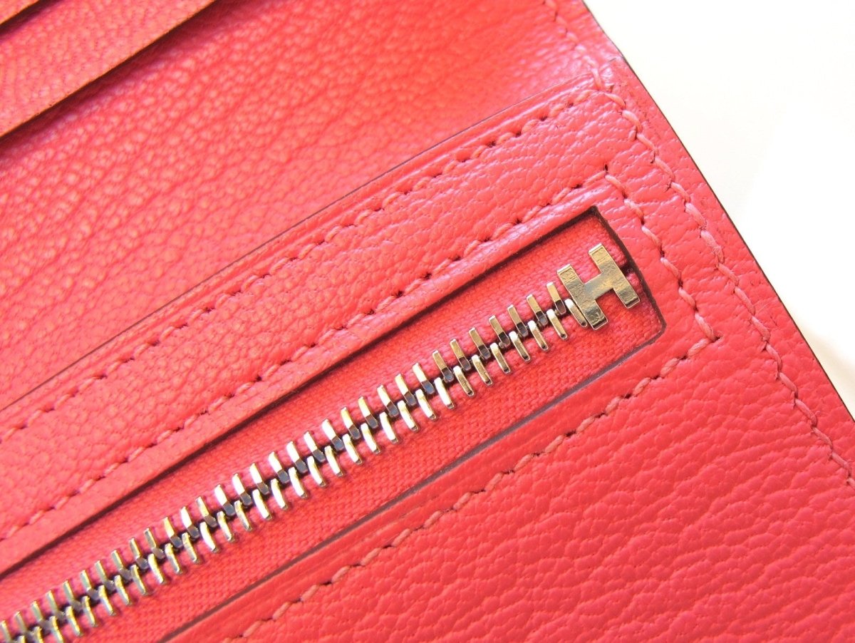Hermes Palladium Rose Azalee Azalea Bearn Bifold Wallet, New! - poupishop