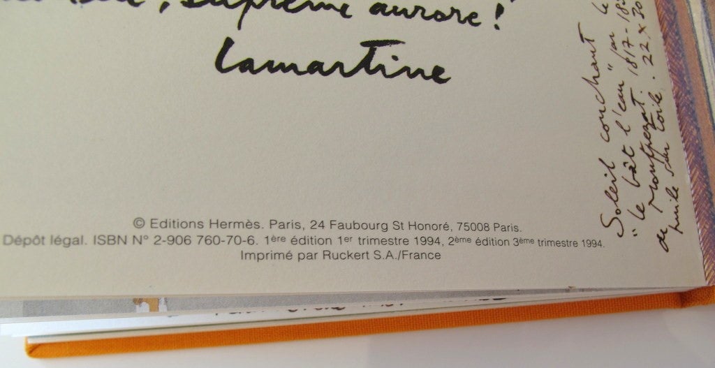 Hermes Papier 1994 Orange Le Soleil Travel Notebook - poupishop