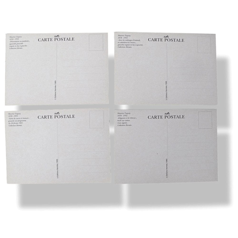 Hermes Papier Edition 1993 Lot of 4 Postal Cards Maurice Taquoy 1878 - 1952, Collection Hermès! - poupishop