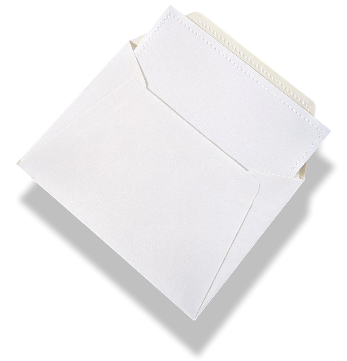 Hermes Papier Rare Vintage White Cards & Matching Enveloppes Gaufre Point Sellier Saddle Stiching, New! - poupishop
