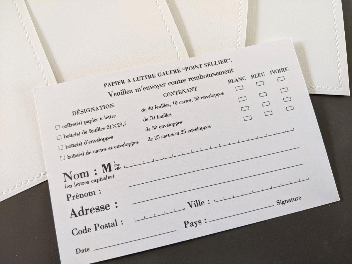 Hermes Papier Rare Vintage White Cards & Matching Enveloppes Gaufre Point Sellier Saddle Stiching, New! - poupishop