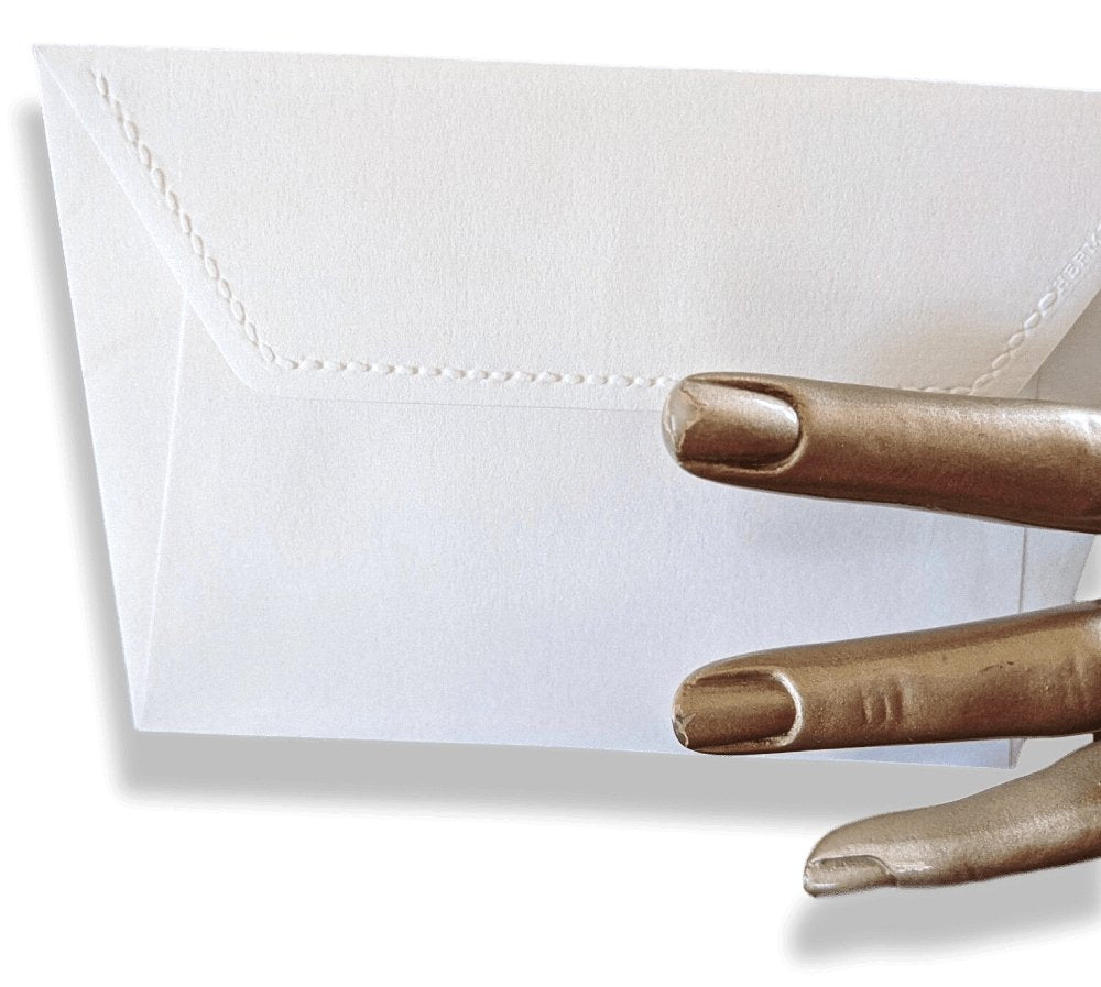 Hermes Papier Rare Vintage White Cards & Matching Enveloppes Sellier Saddle Stiching, New! - poupishop