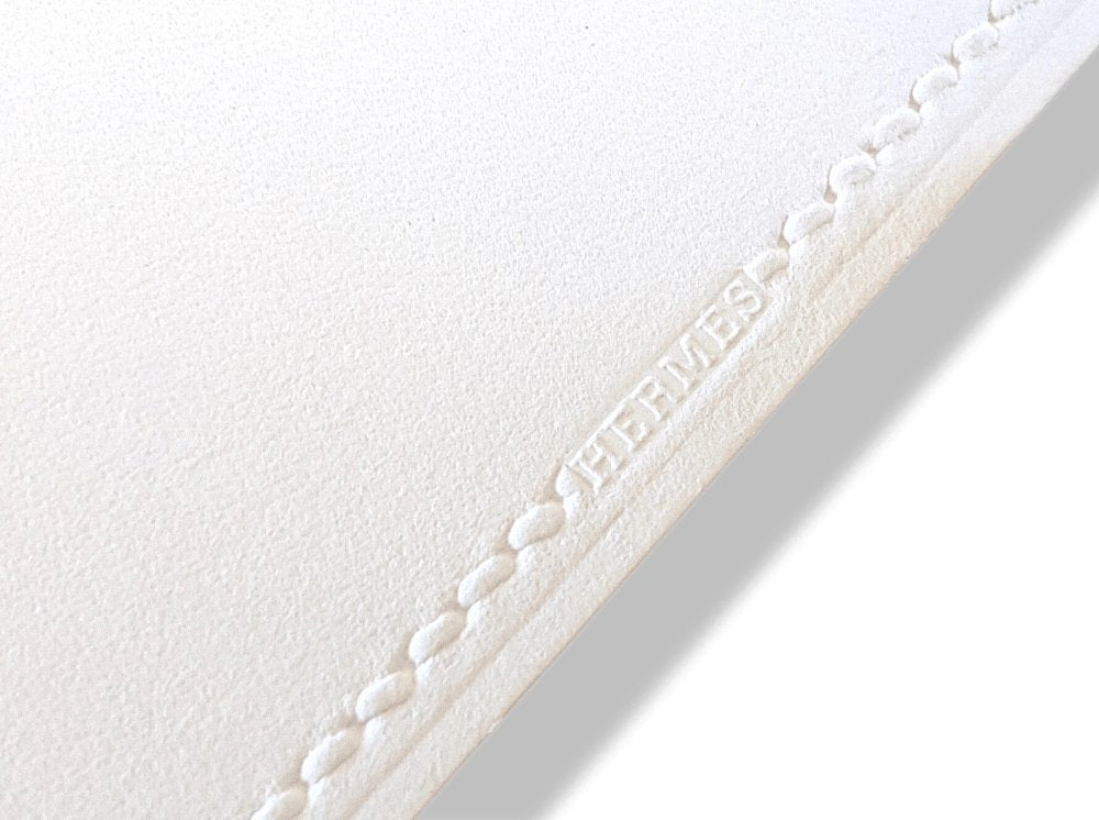 Hermes Papier Rare Vintage White Cards & Matching Enveloppes Sellier Saddle Stiching, New! - poupishop