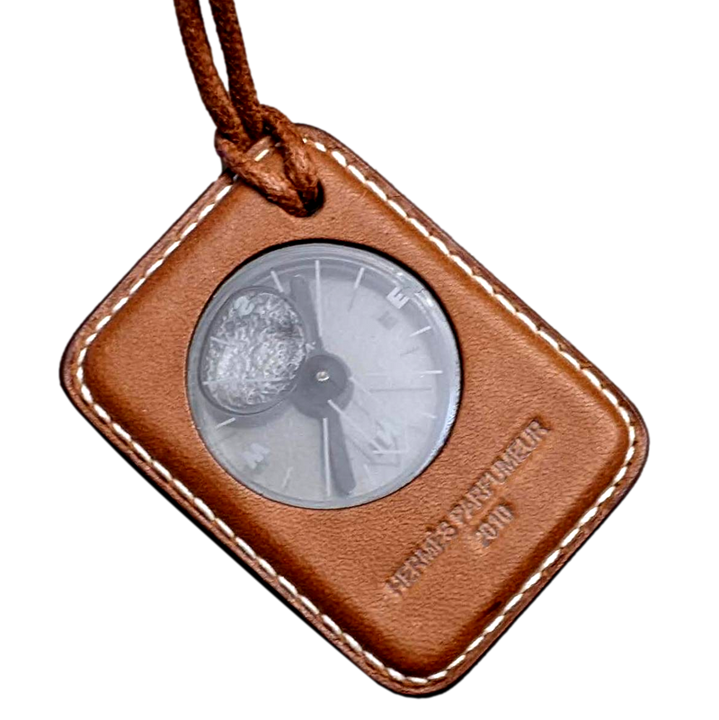 Hermes Ltd Issue Barenia "Parfumeur 2010 " Compass Pendant Necklace