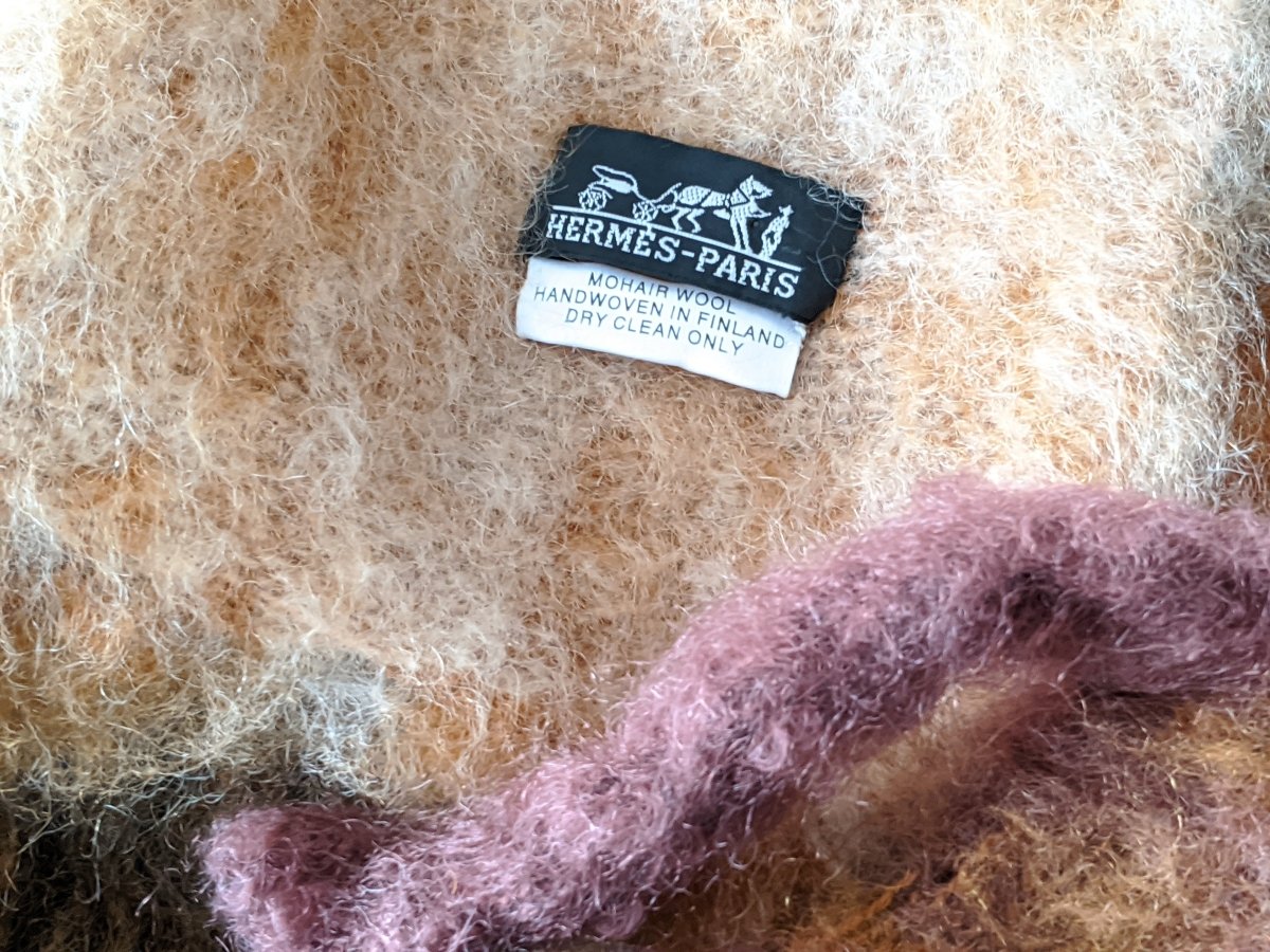 Hermes Patchwork 100% Mohair Handwoven in Finland Throw blanket - Plaid 220 x 130 cm, BNIB! - poupishop