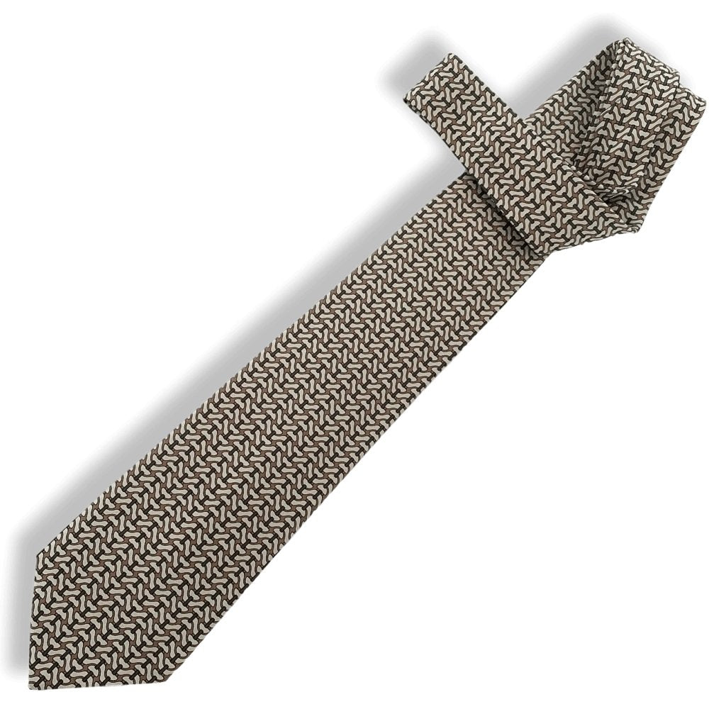 Hermes Pearl Mole Grey 5490cm TELL ME MORS Twill Silk Tie 9CM, NWT in Pochette! - poupishop