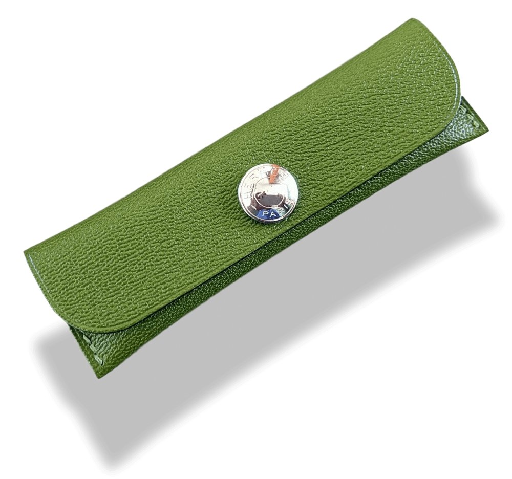 Hermes Pelouse/Natural Buffalo HORN COMB with Goat Case, BNWTIB! - poupishop