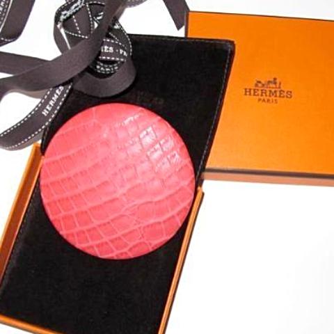 Hermes Petit H Rose Matt Crocodile Important Brooch, NIB! - poupishop