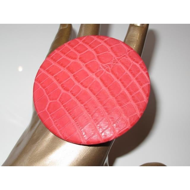 Hermes Petit H Rose Matt Crocodile Important Brooch, NIB! - poupishop