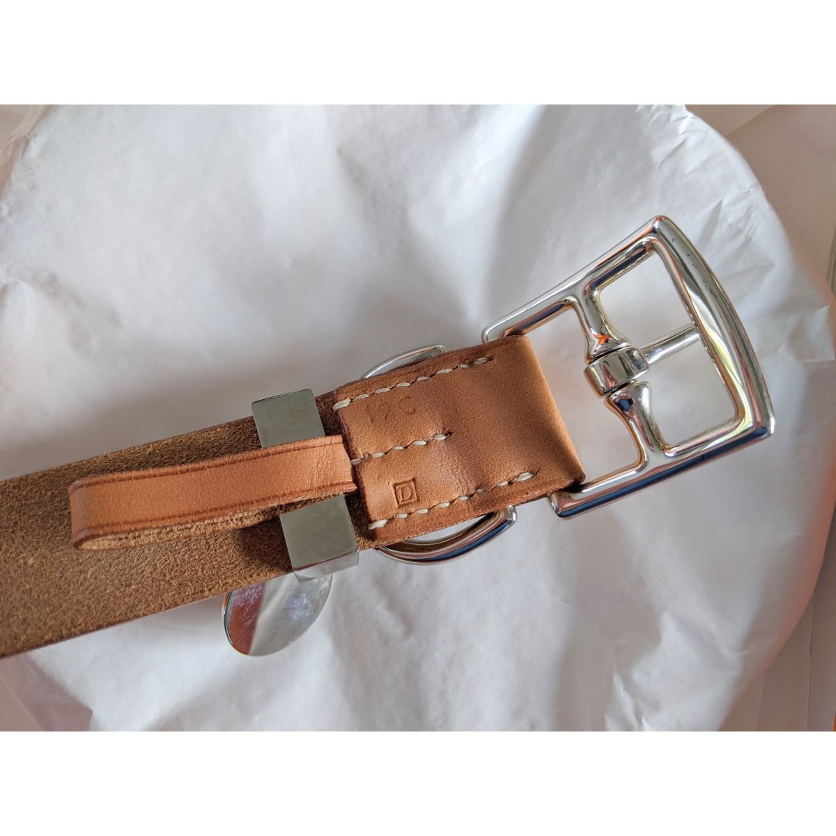 Hermes Pets 2000 Natural Leather ETRIVIERE Big Dog Collar XL, BNIB! - poupishop
