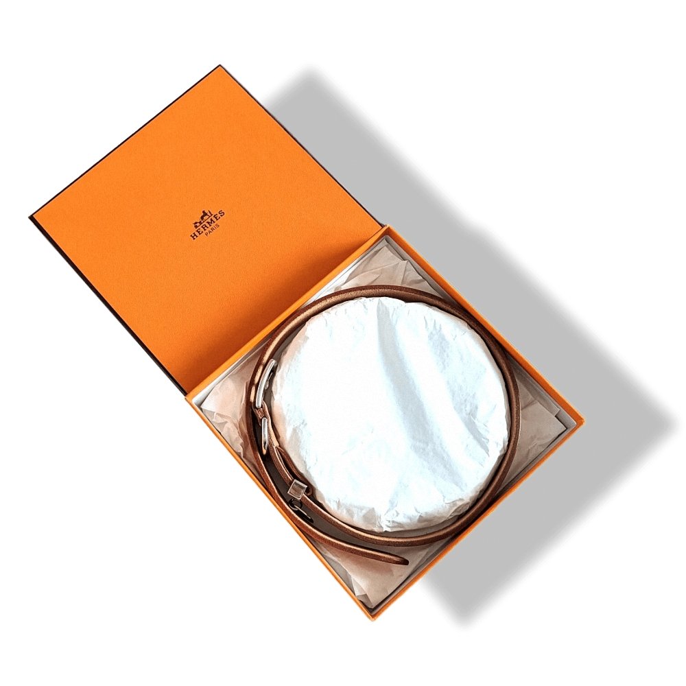 Hermes Pets 2000 Natural Leather ETRIVIERE Big Dog Collar XL, BNIB! - poupishop
