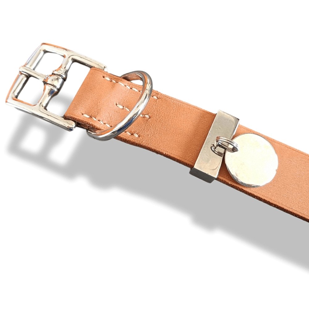 Hermes Pets 2000 Natural Leather ETRIVIERE Big Dog Collar XL, BNIB! - poupishop