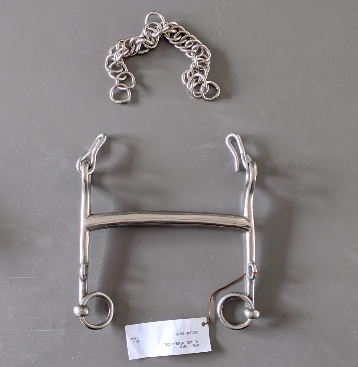 Hermes Pets Horse MORS DE BRIDE DROITE & GOURMETTE Bridle Bit with Chain 15 cm, NWT! - poupishop