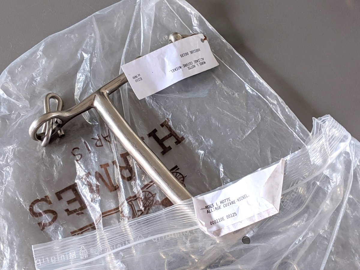 Hermes Pets Horse MORS DE BRIDE DROITE & GOURMETTE Bridle Bit with Chain 15 cm, NWT! - poupishop
