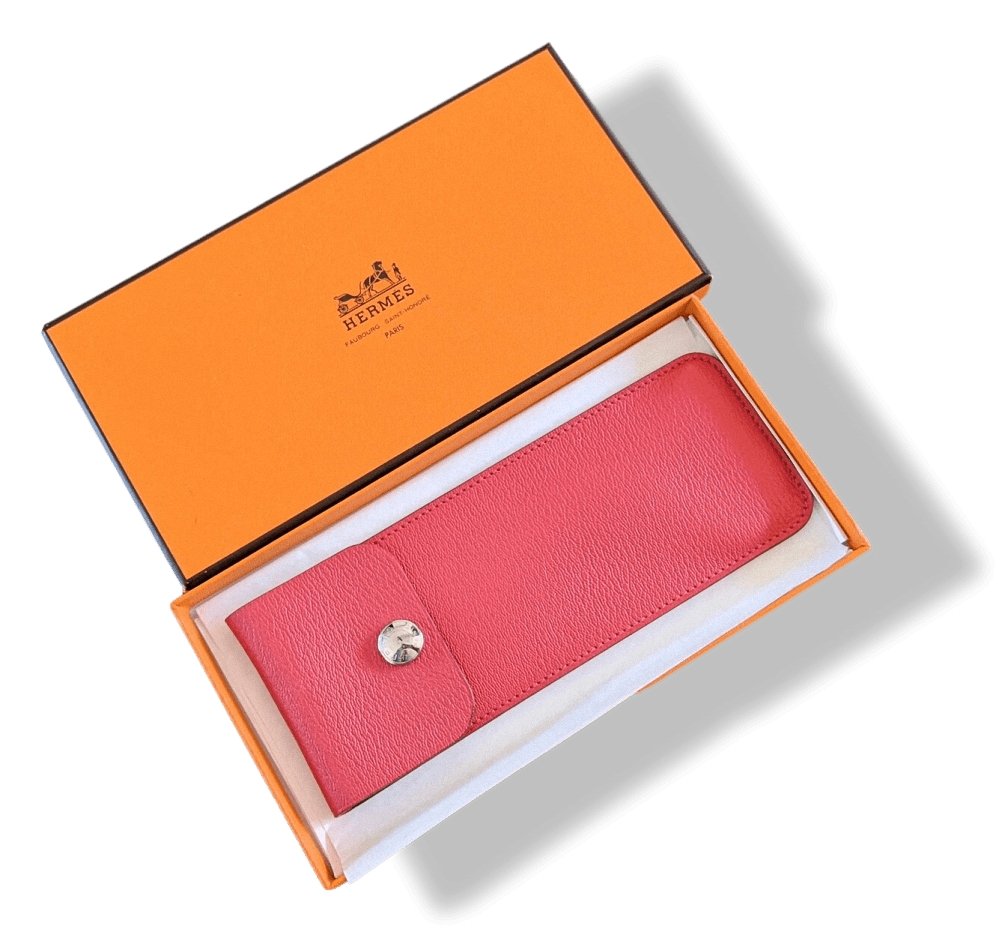 Hermes Pets Nickel-Plated Copper Horse Footpick HOOF PICK with Pink Chevre Leather Case, NWTIB! - poupishop