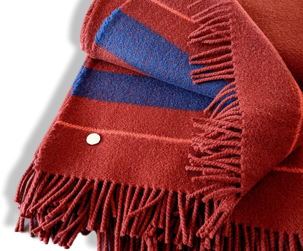 Hermes Pets Red H Horse Fringed Wool Saddle Blanket Plaid ROCABAR 150 x 200, BNEW! - poupishop