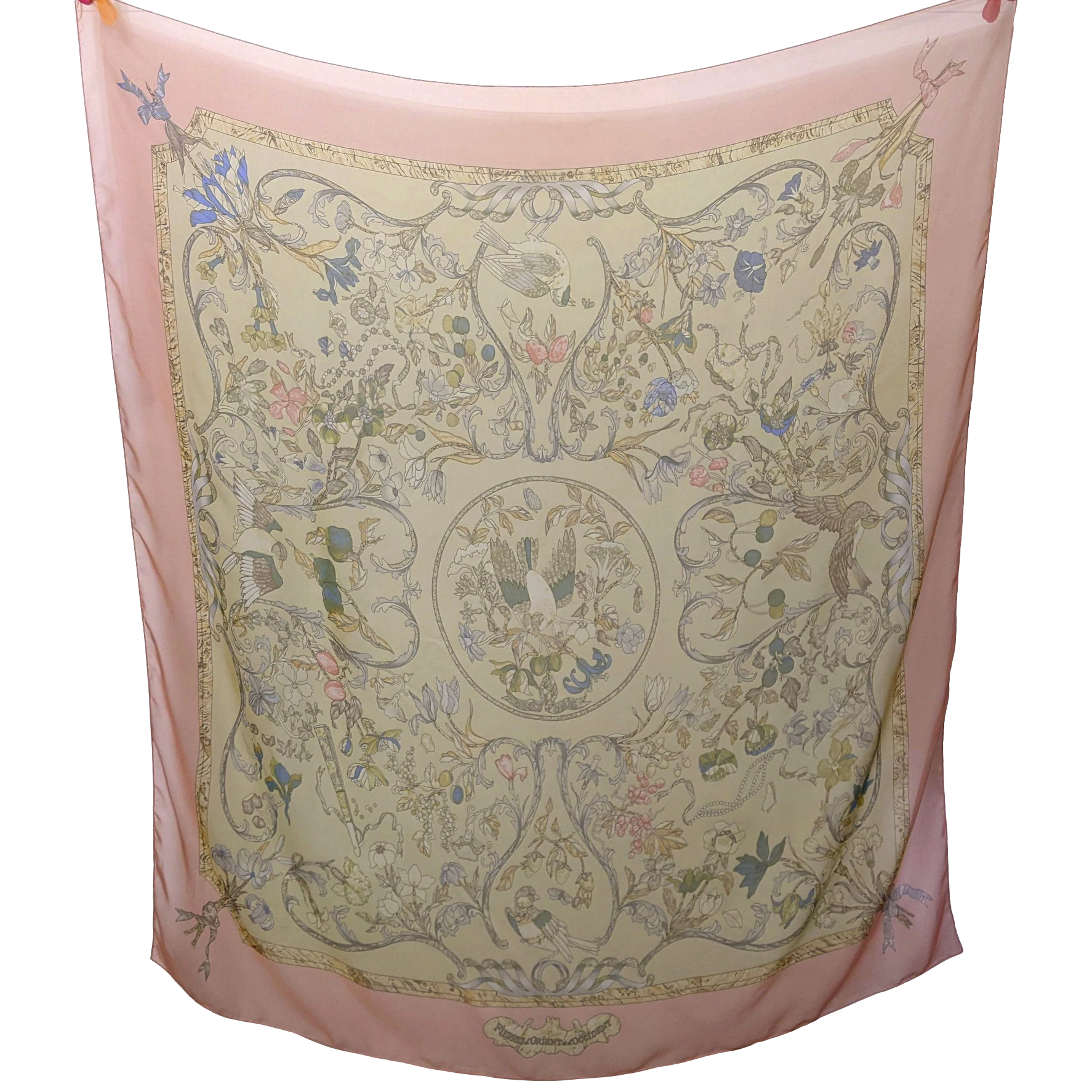 Hermes 1998 Rose/Paille "Pierres d'Orient et d'Occident" by Zoe Pauwels Mousseline 140
