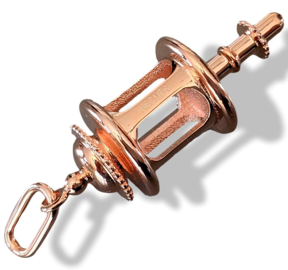 Hermes Pink Copper LANTERNE CURIOSITE Charm Pendant Amulette Breloque, New! - poupishop