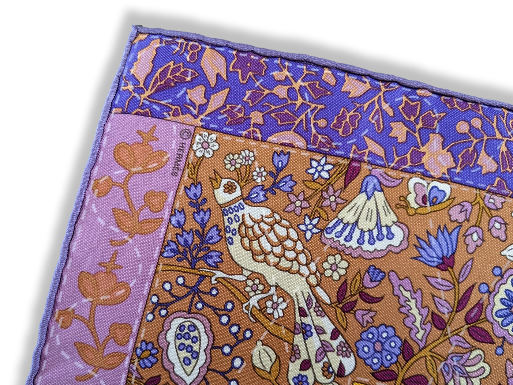 Hermes 2013 Multi PIQUE FLEURI by Christine Henry Gavroche Twll Silk 45 cm, New!
