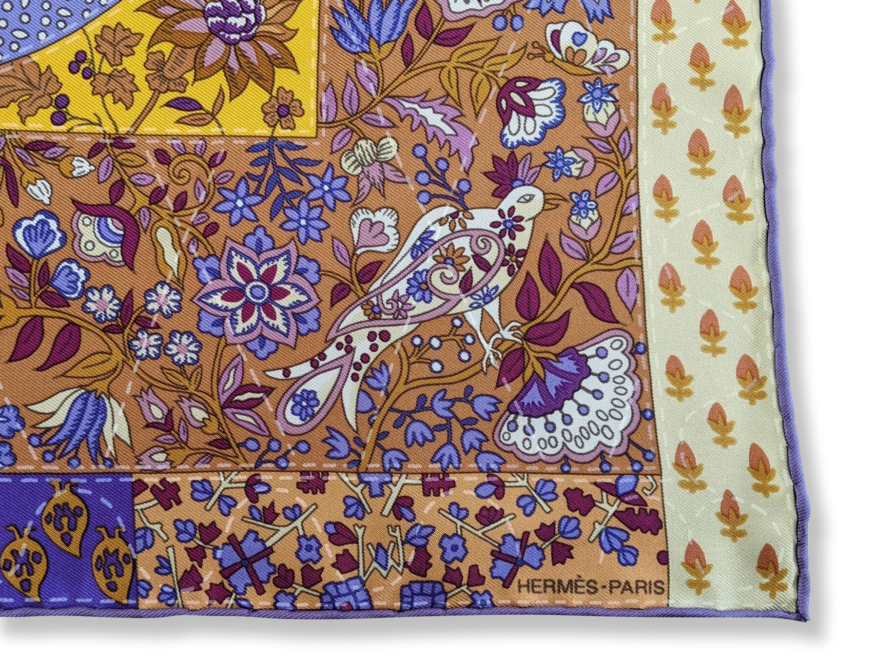 Hermes 2013 Multi PIQUE FLEURI by Christine Henry Gavroche Twll Silk 45 cm, New!
