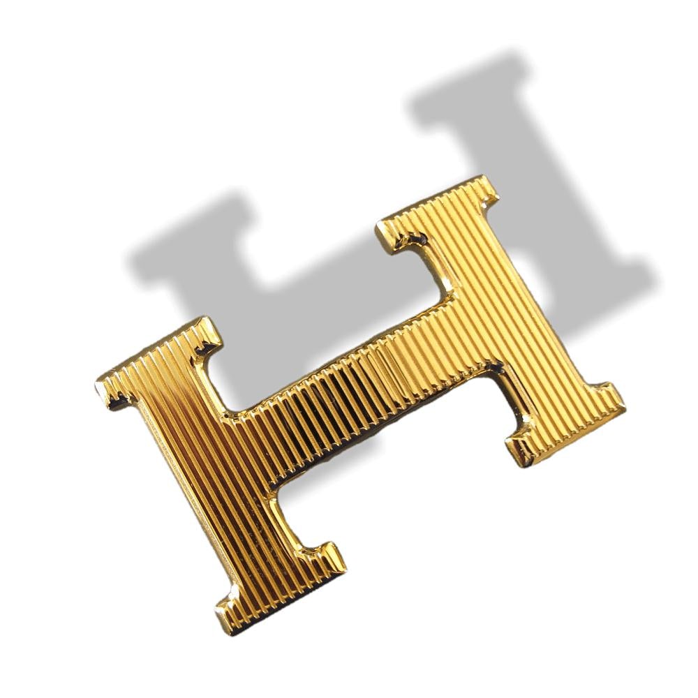 Hermes Plated Gold Calandre STRIEE Buckle H 32 mm, New! - poupishop