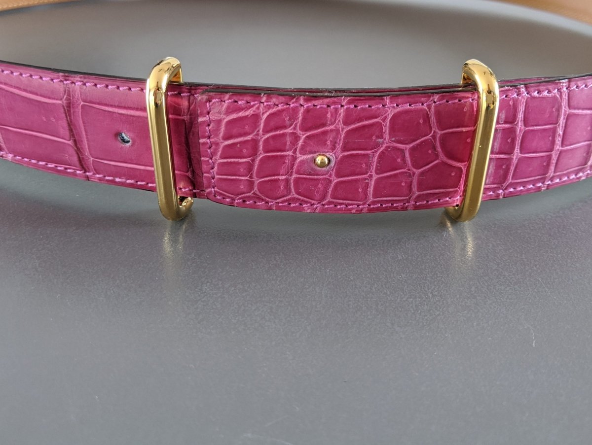 Hermes Plated Gold H Buckle H 32mm, Rare in Pochette! - poupishop