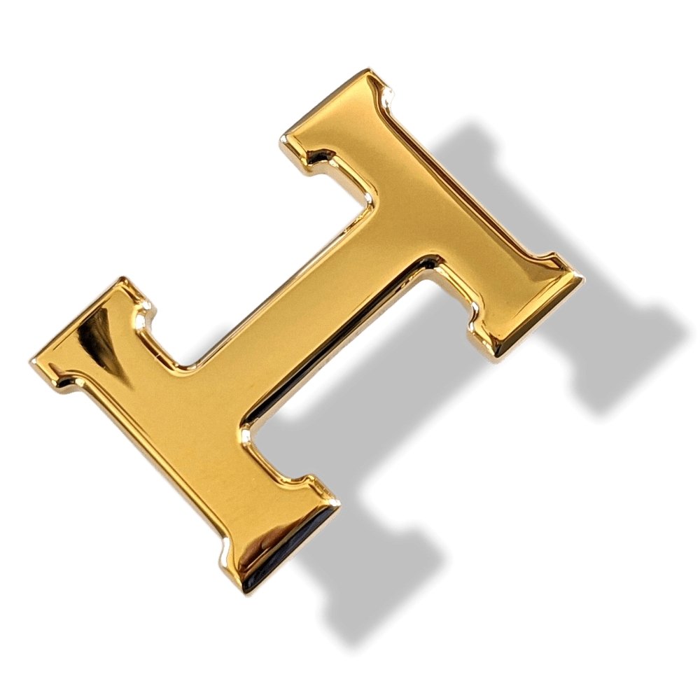 Hermes Plated Gold TINY BELT BUCKLE H 18 mm, Rare! - poupishop