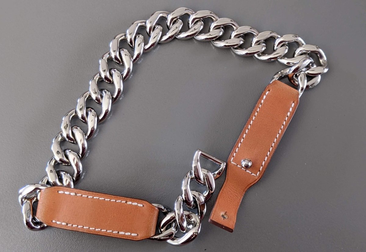 Hermes Plated Silver and Palladium/Fauve Barenia FRENCHY S Double Tour Bracelet, New! - poupishop