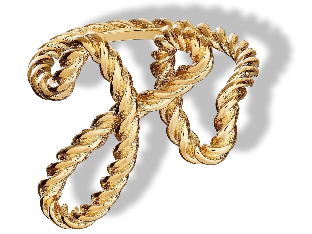 Hermes Plated Yellow Gold Brass CORD'H Anneau de Foulard Scarf Ring, New! - poupishop