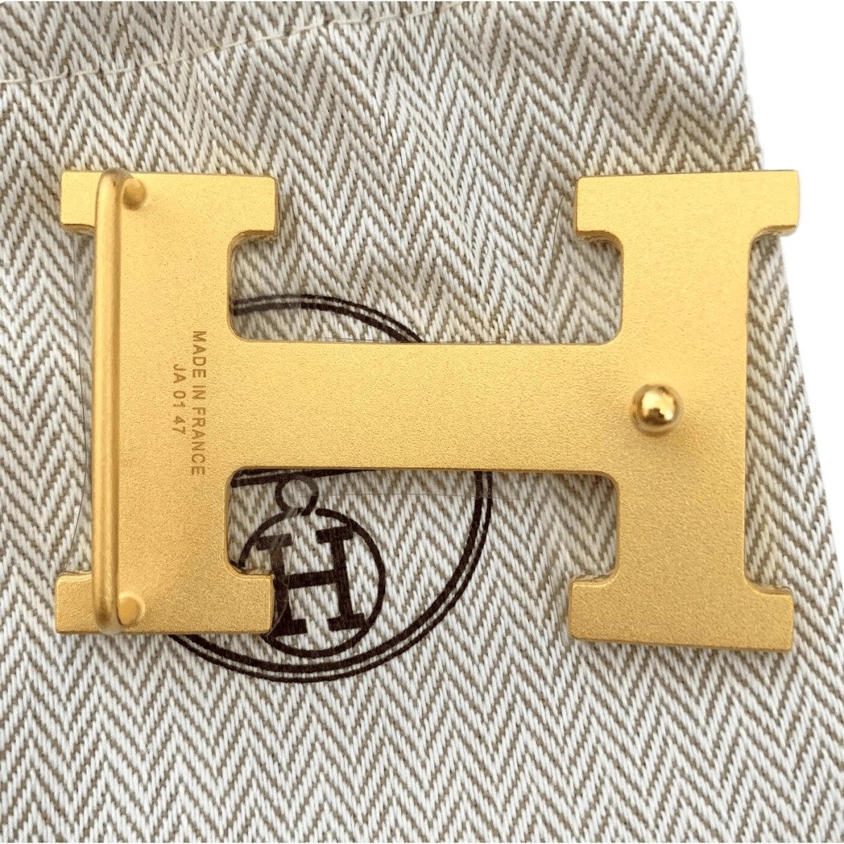 Hermes Plated Yellow Gold Shiny Buckle H 32mm, New with Plastic Protection! - poupishop