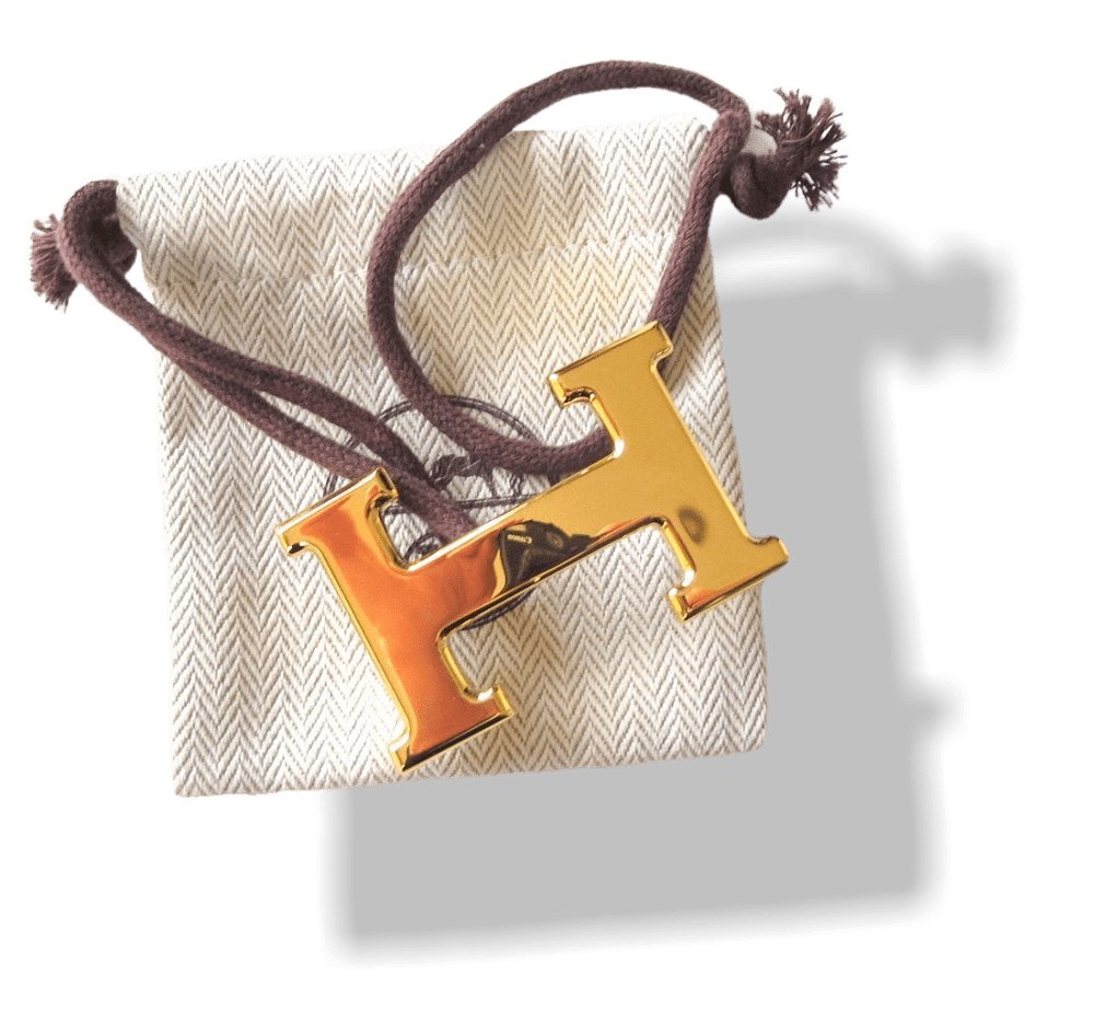 Hermes Plated Yellow Shiny Gold Buckle H 32mm, New! - poupishop