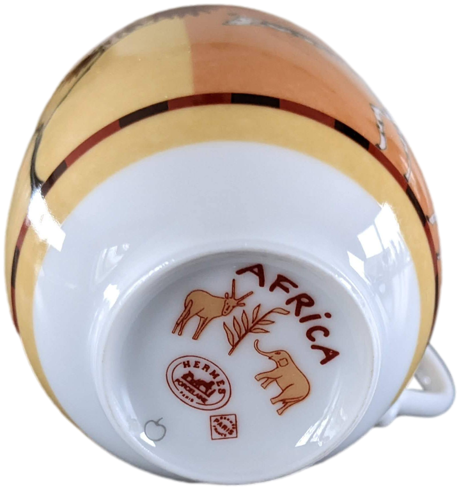 HERMES Orange Porcelain of Limoges "Africa" Coffee Cup 10 cl / 3.5 fl. oz