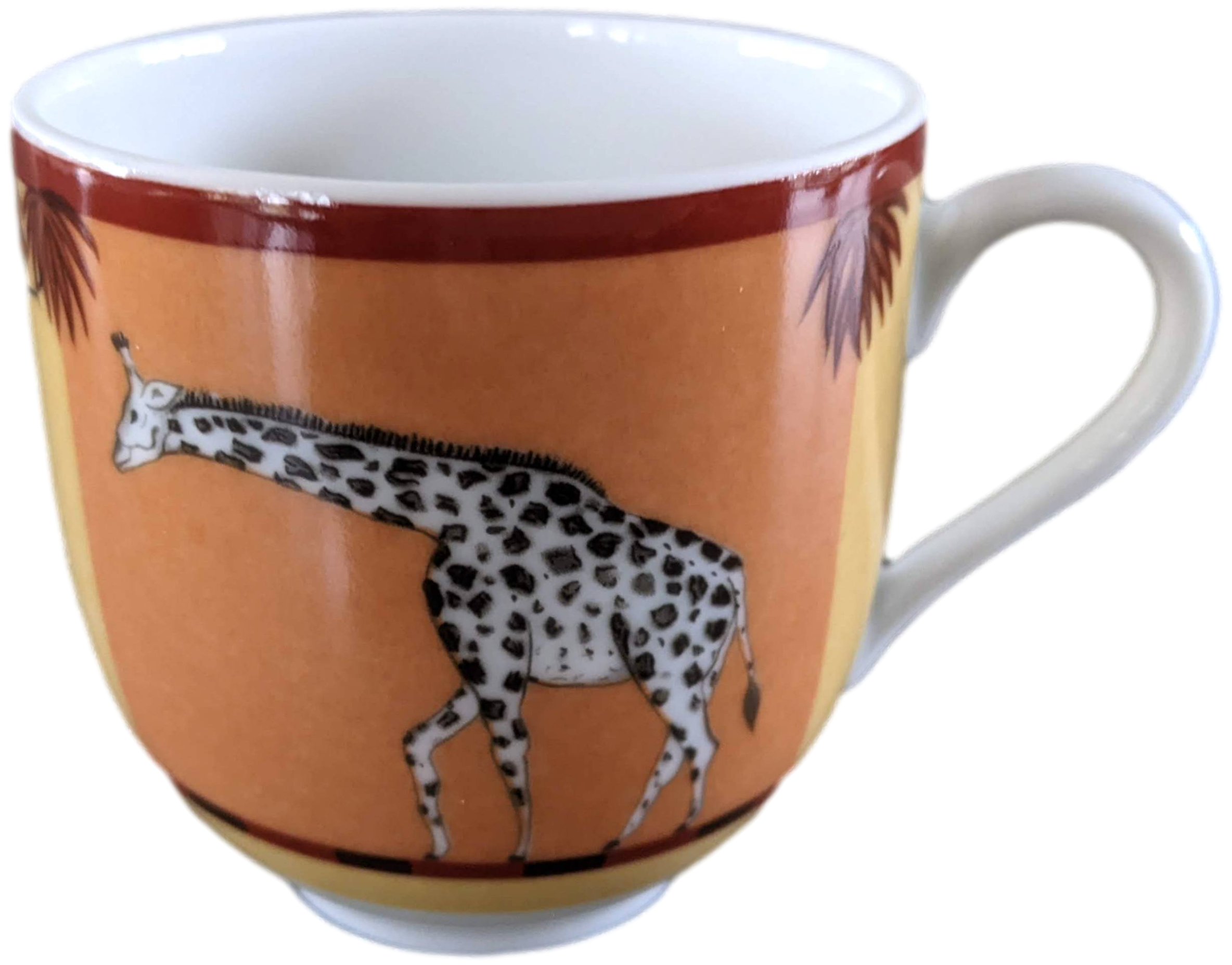 Hermes Orange Porcelain of Limoges "Africa" Coffee Cup 10 cl / 3.5 fl. oz