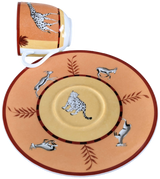 Hermes Orange Porcelain of Limoges "Africa" Coffee Saucer 10 cl / 3.5 fl. oz
