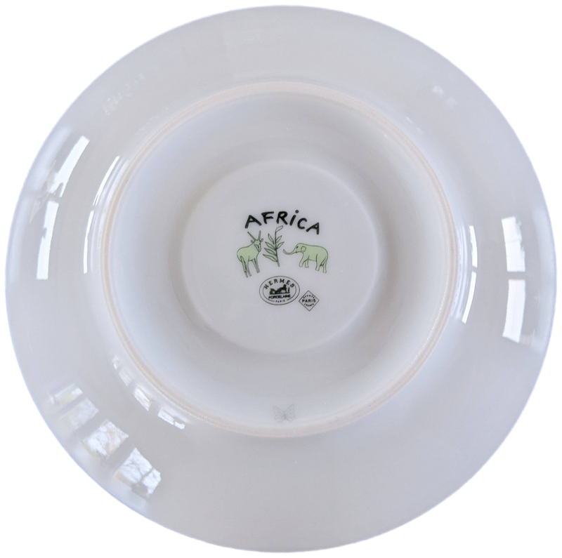 Hermes Green Porcelain of Limoges "Africa" Coffee Saucer 10 cl / 3.5 fl. oz