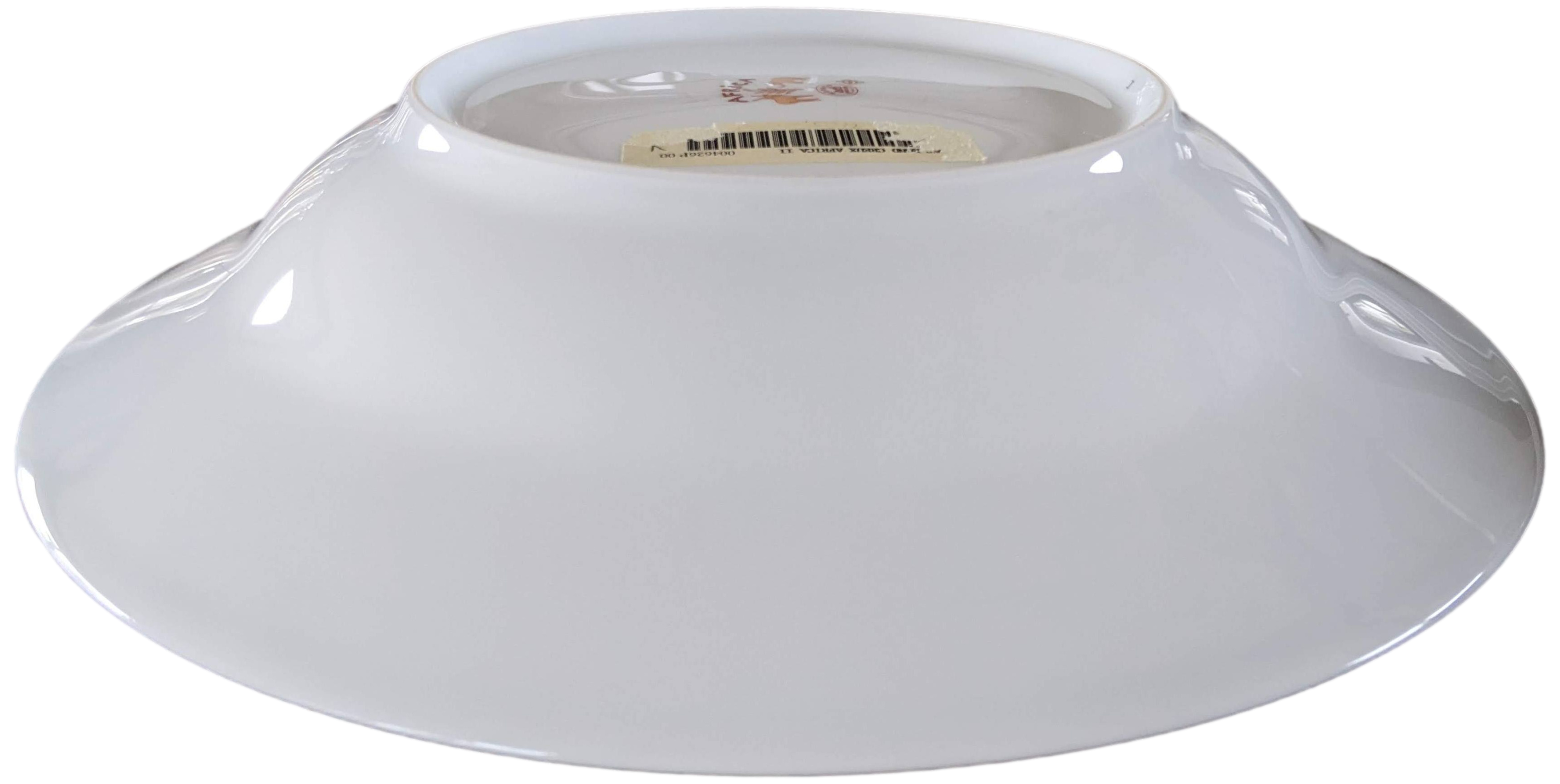 Hermes Orange Porcelain of Limoges "Africa" Deep Dish Ø 29,5 cm