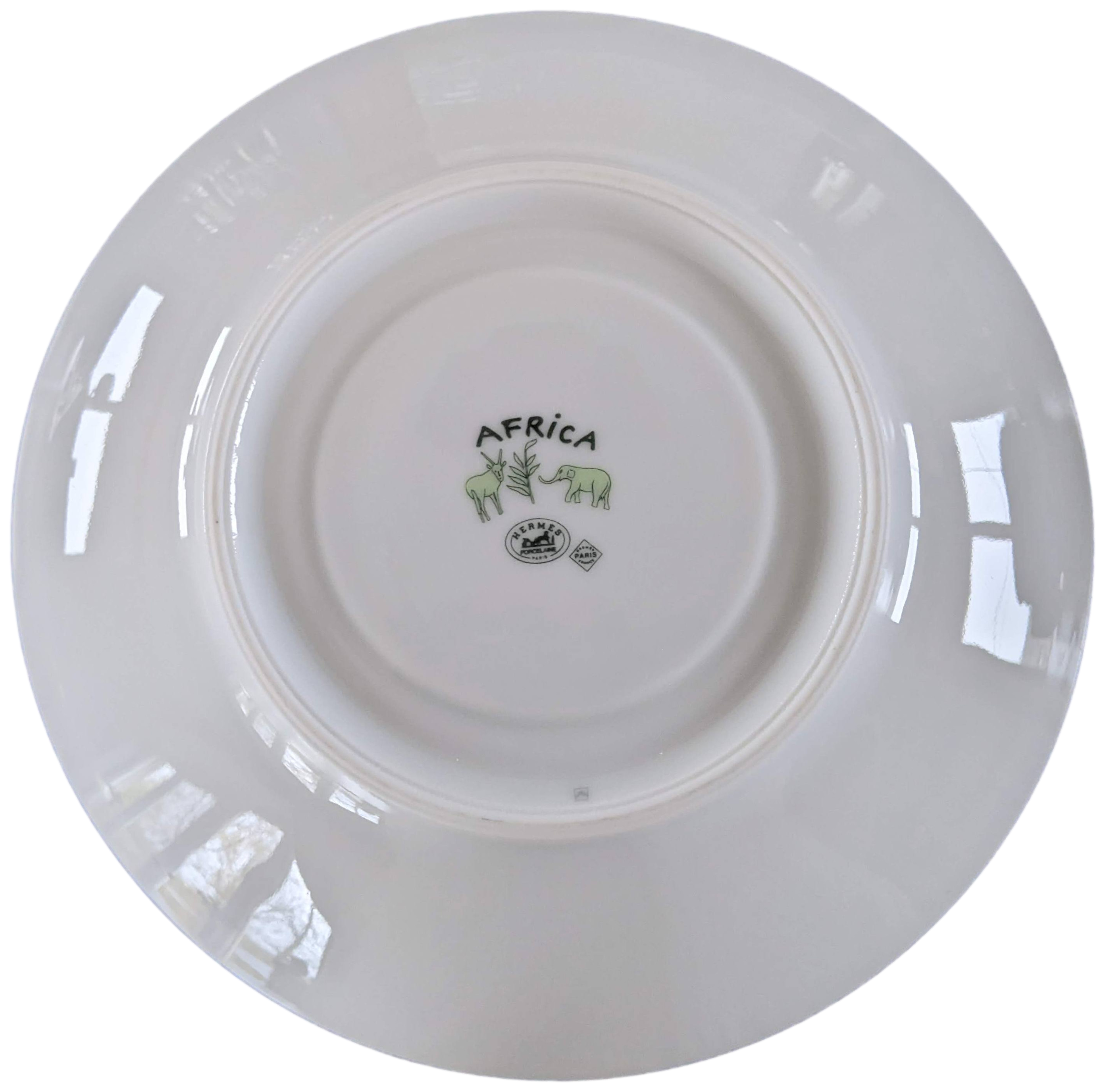 Hermes Green Porcelain of Limoges "Africa" Small Deep Dish Ø 18,5 cm