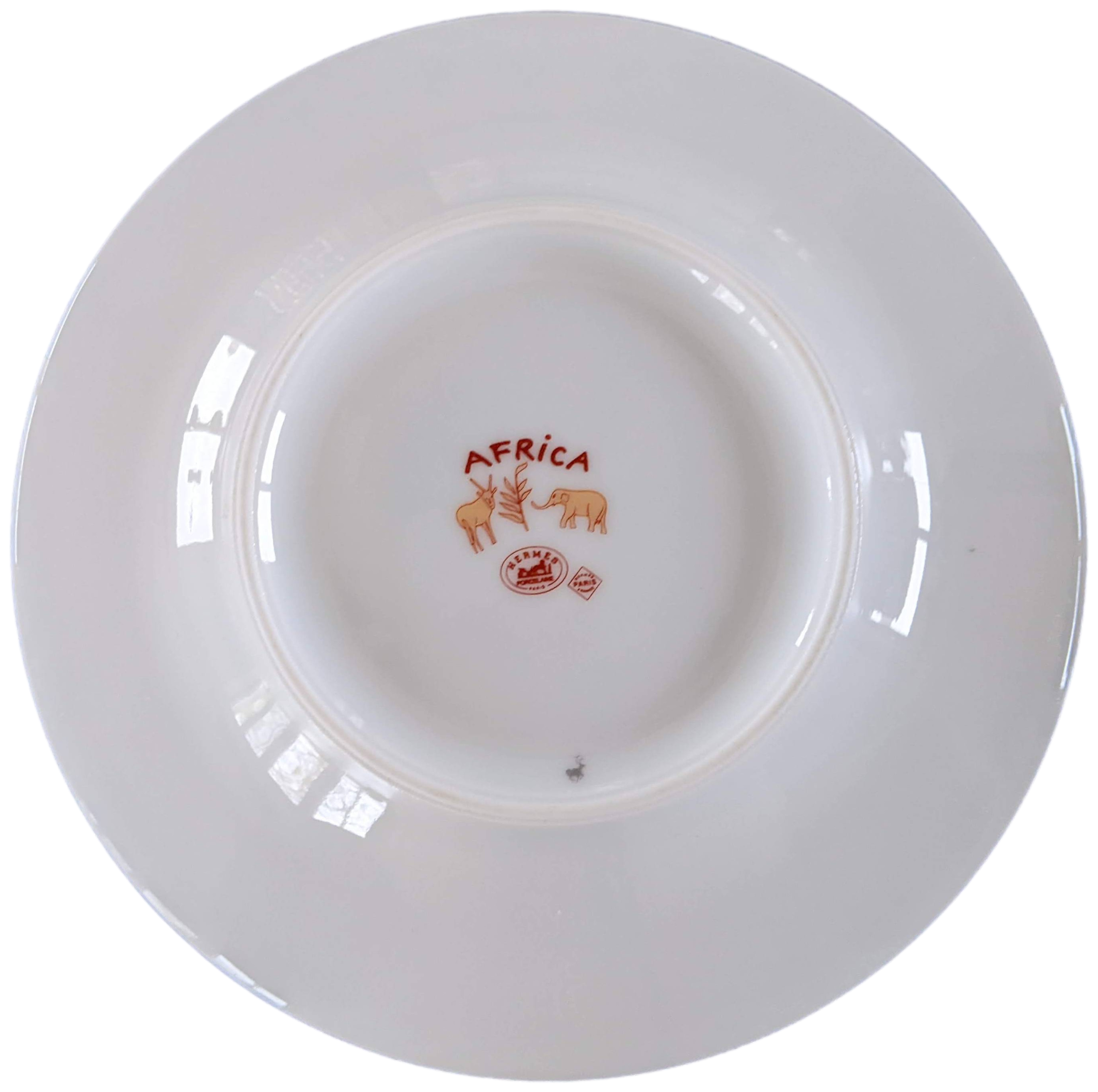 Hermes Orange Porcelain of Limoges "Africa" Small Plate Ø 17 cm