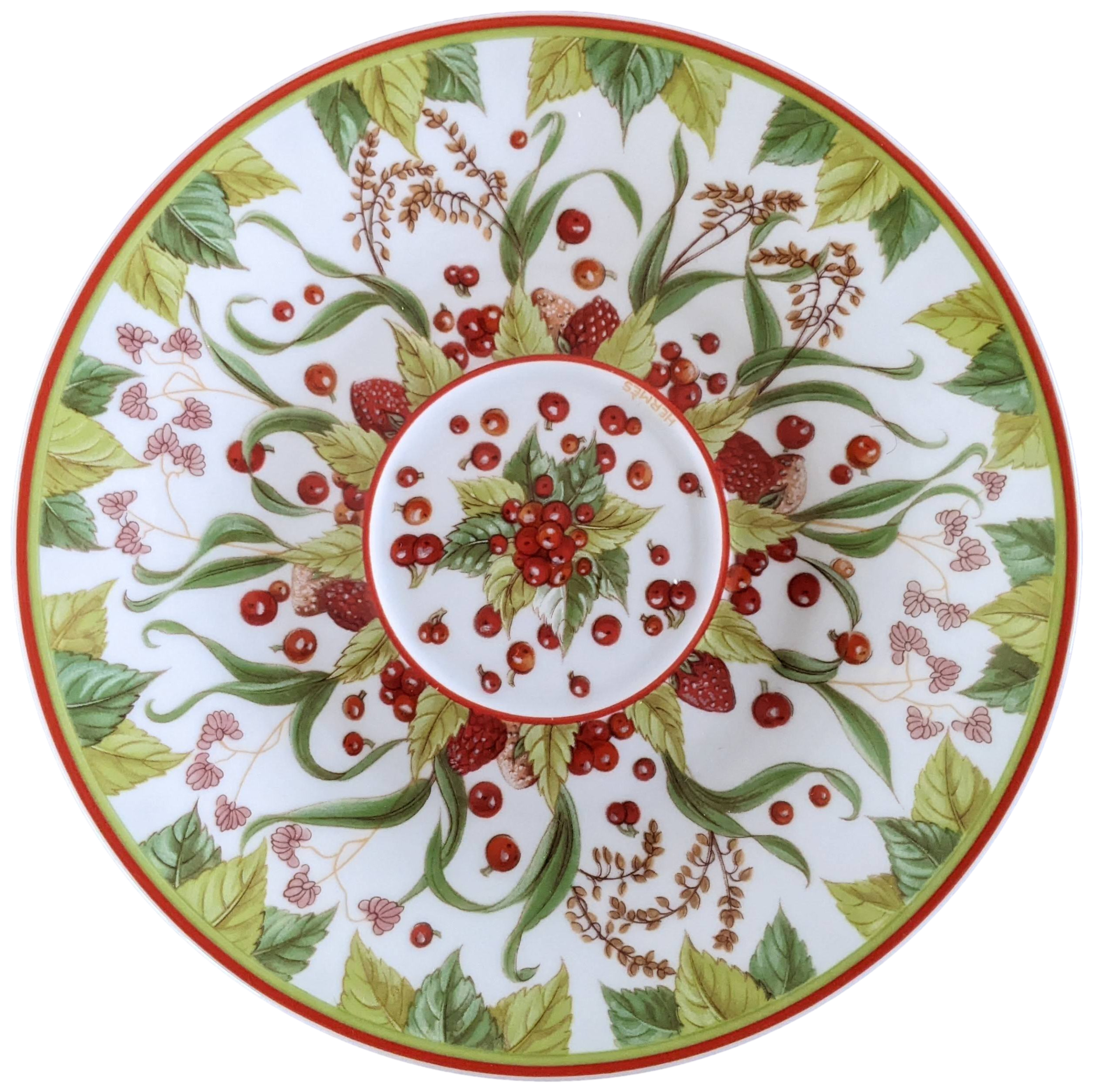 Produits Hermes Porcelain of Limoges "Les Jardins de Pythagore" Small Deep Dish Ø 18,5 cm