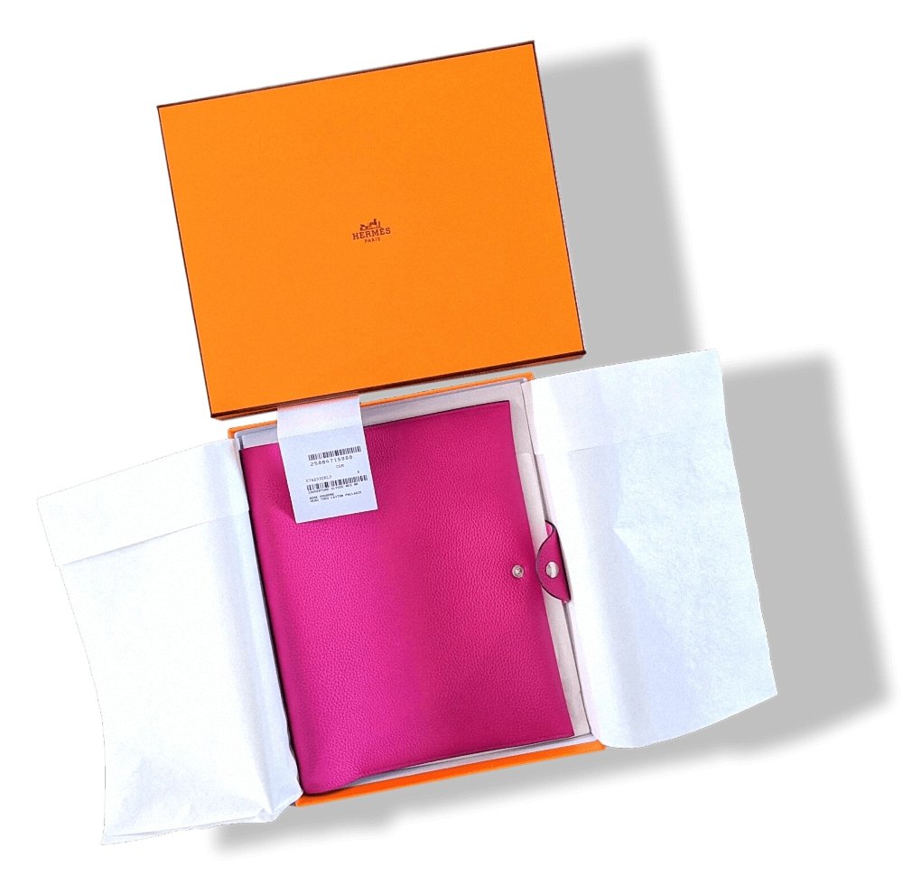 Hermes Pourpre Pink Togo Calfskin ULYSSE NEO MM NoteBook Cover, BNWTIB! - poupishop